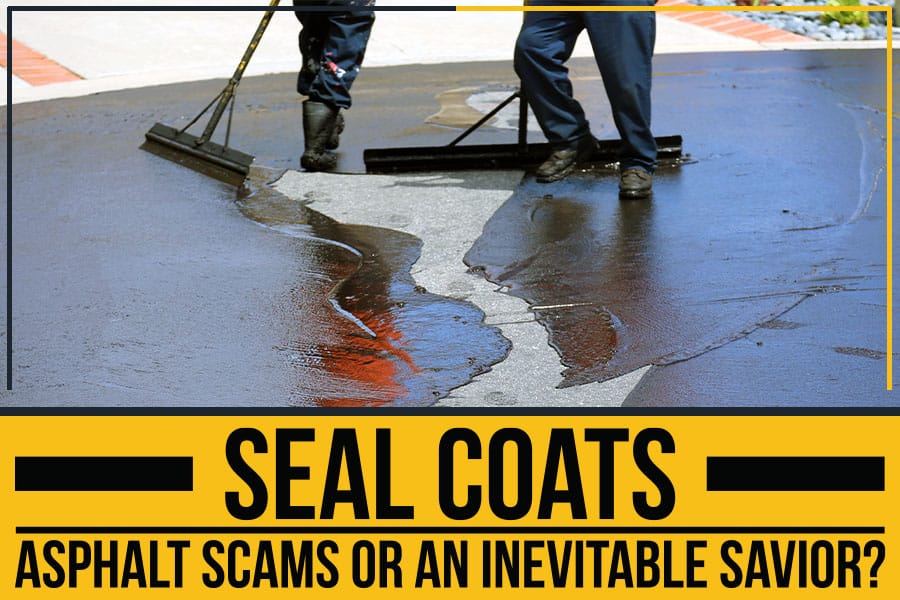 Seal Coats – Asphalt Scams Or An Inevitable Savior? 7 AAA Paving workers sealing a driveway.